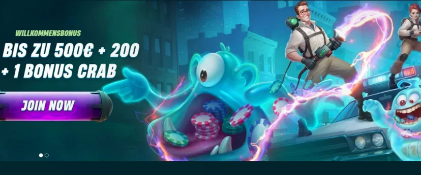 Caspero Casino — 100% bis 500 € + 200 Freispiele + Bonus Crab